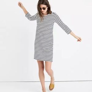 Madewell 3/4 Sleeve Striped Dress